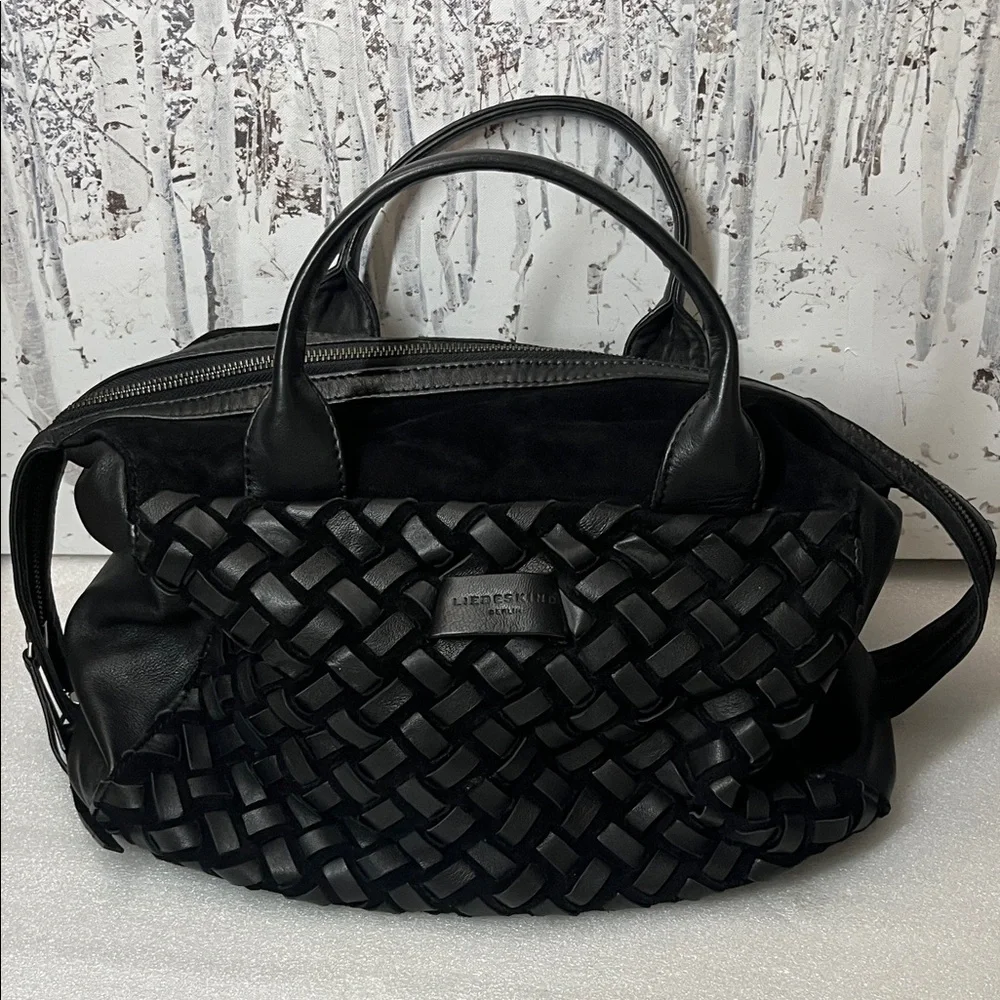 Liebeskind Black Woven Leather Satchel